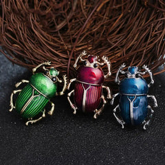 "Scaravella" Beetle Enamel Brooch