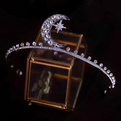 "Corinna" Rhinestone Moon Tiara Headband