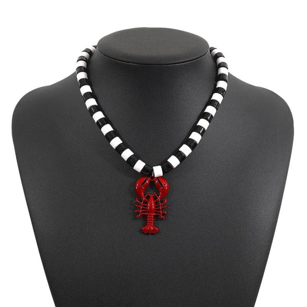 "Eustacia" Lobster Bead Necklace