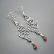 "Francina" Gothic Snake Earrings width=100 