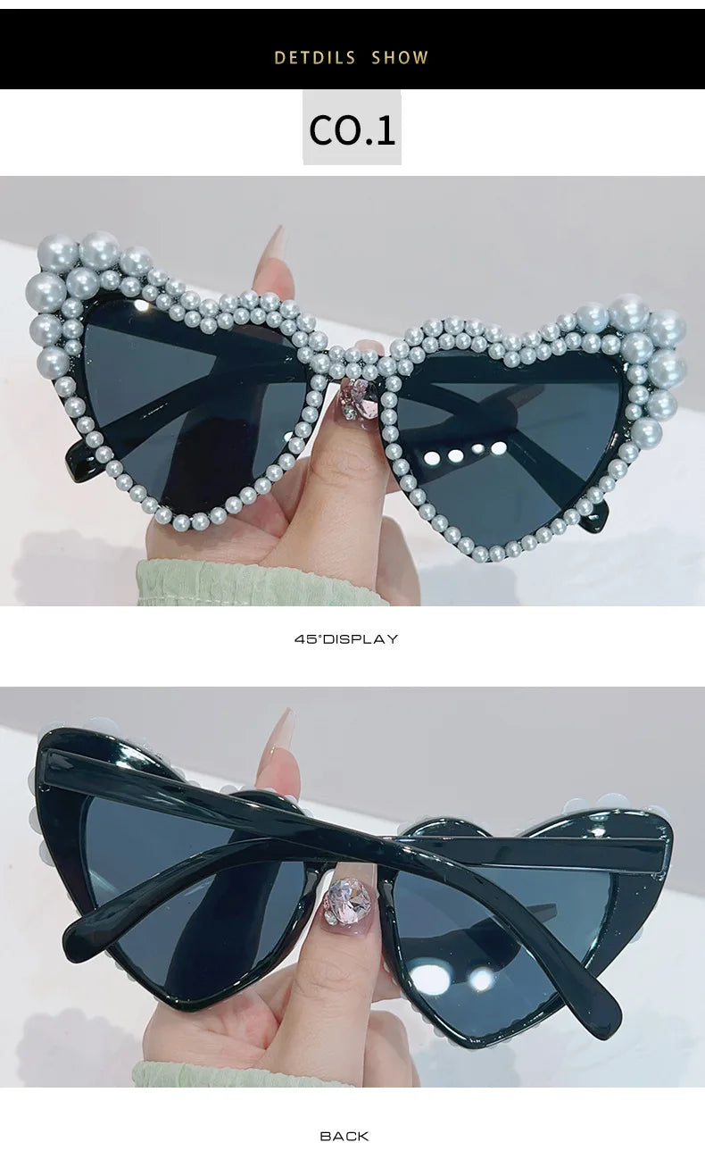 "Lallia" Pearl Heart Sunglasses