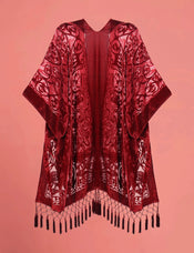 "Cyrene" Boho Wool Shawl width=100 