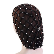 "Phyllida" Pearl Mesh Snood Hat width=100 