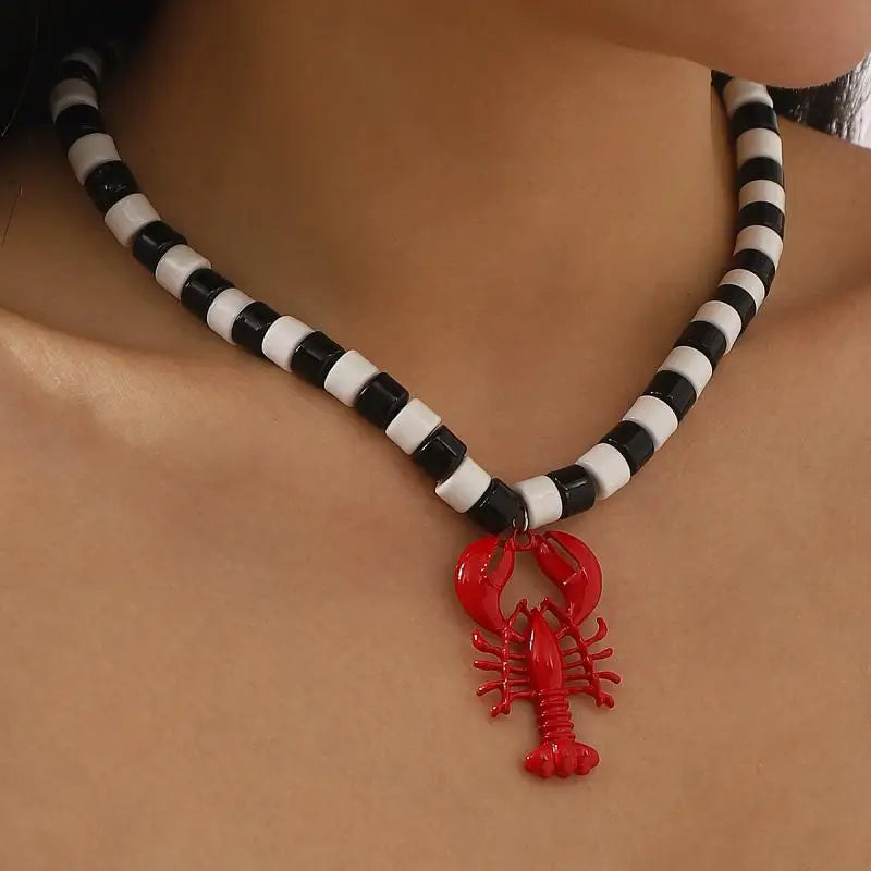 "Eustacia" Lobster Bead Necklace