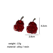 "Savrelle" Red Rose Earrings width=100 