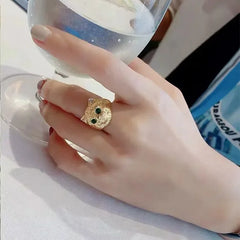 "Audriana" Adjustable Cat Head Ring
