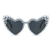 "Lallia" Pearl Heart Sunglasses width=100 