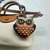 "Noctowlia" Leather Owl Keychain width=100 