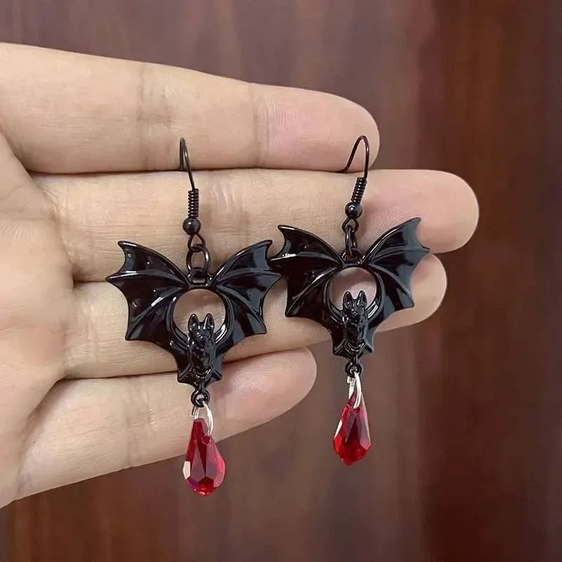 "Calyphene" Bat Drop Earrings