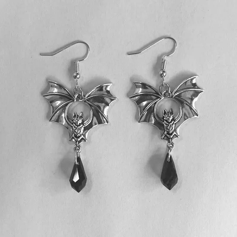 "Calyphene" Bat Drop Earrings