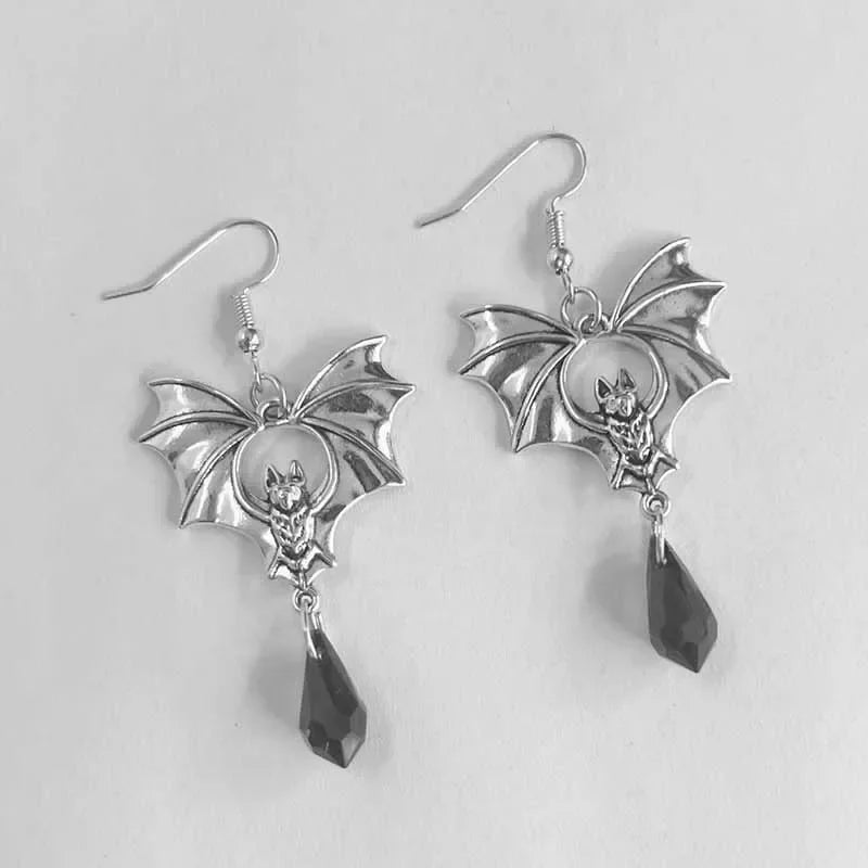 "Calyphene" Bat Drop Earrings