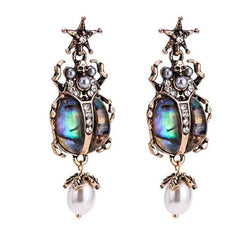 "Tacita" Beetle Shell Earrings