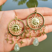 "Selune" Moon Sun Earrings width=100 