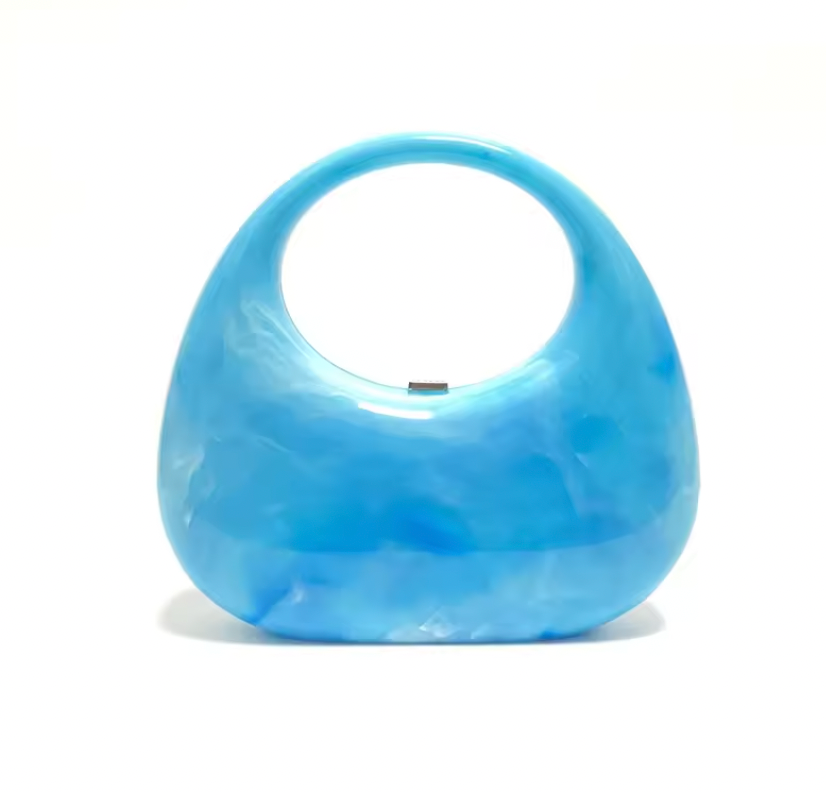 Mod Acrylic Handbag - Light Blue Swirl-0