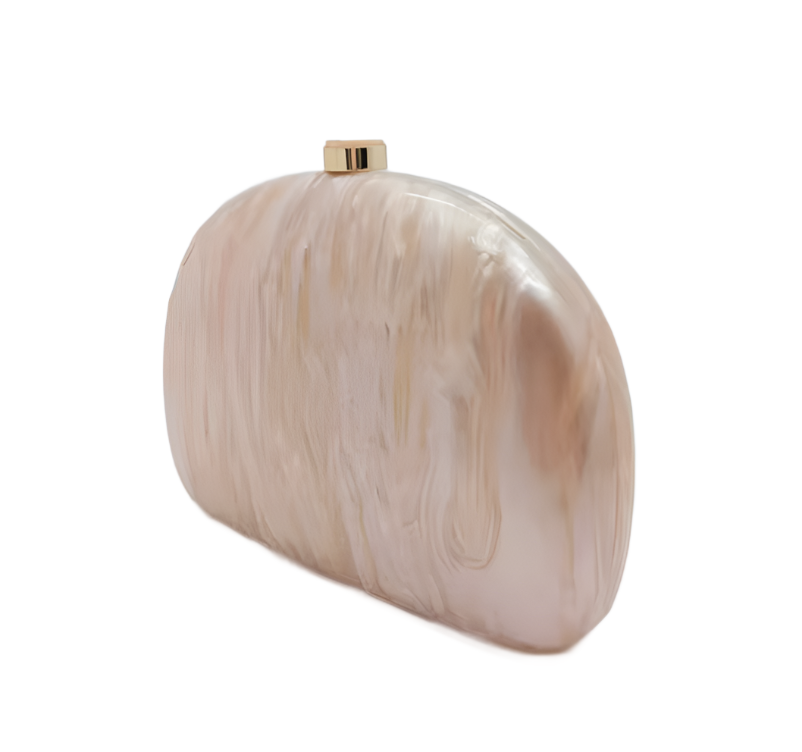 Acrylic Clutch or Crossbody Handbag - Champagne-0