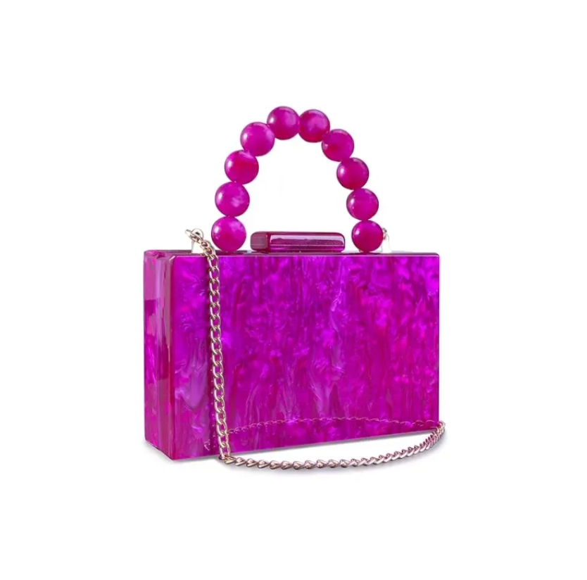 Retro Revival Acrylic Handbag - Rose-0