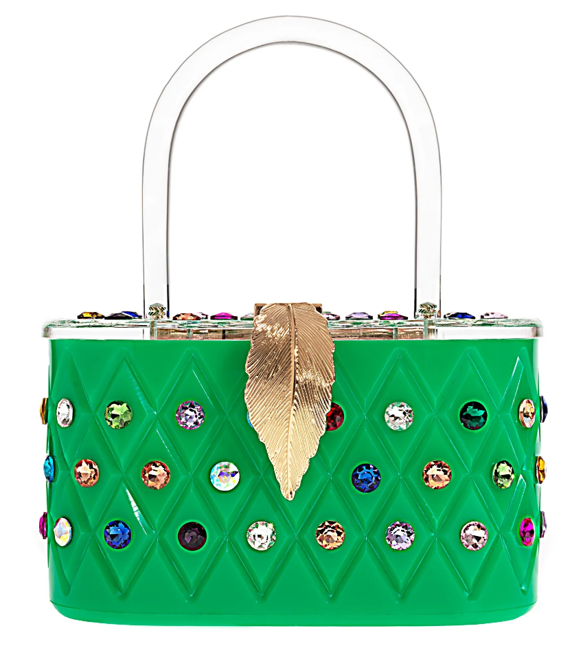 "Angel" Pink Rainbow Acrylic Box Clutch Bag-5