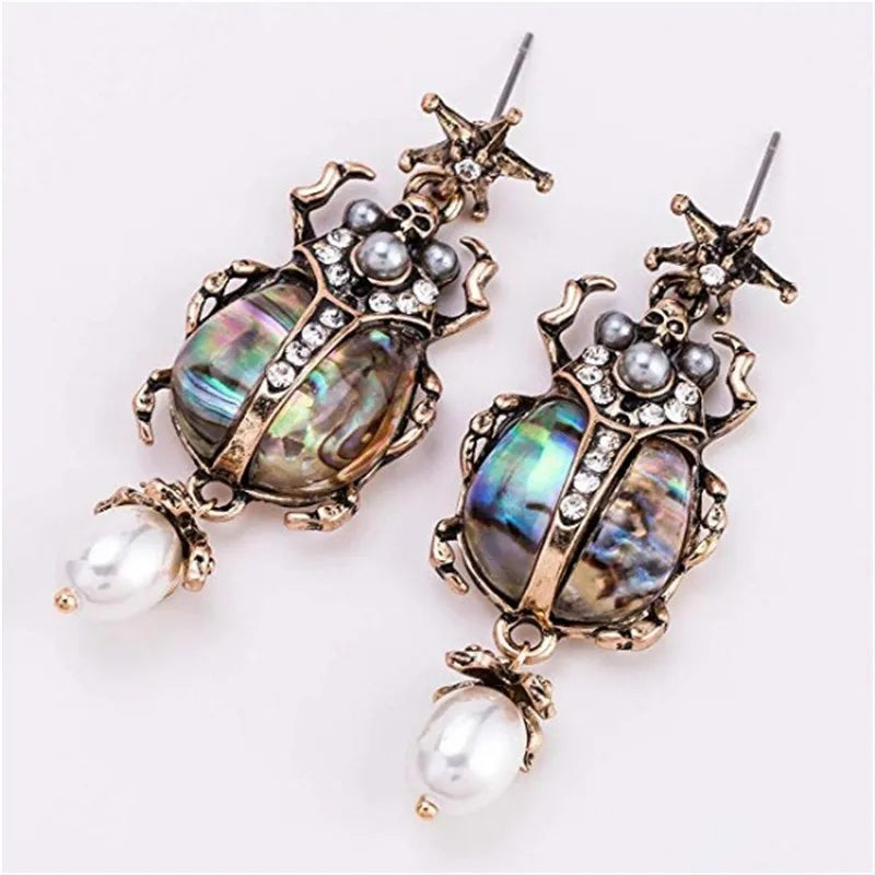 "Tacita" Beetle Shell Earrings