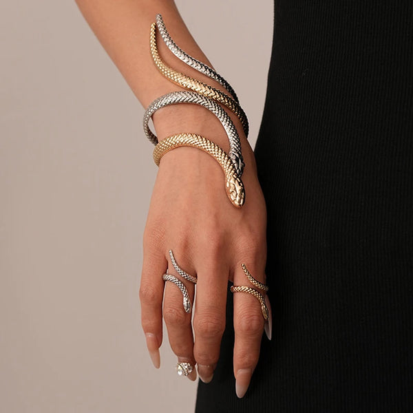 "Ethelaira" Snake Bracelet Ring Set