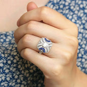 "Helionis" Palace Rhinestone Ring width=100 