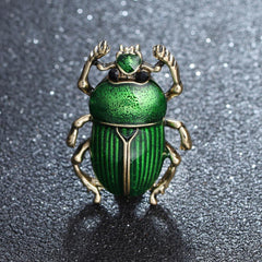 "Scaravella" Beetle Enamel Brooch