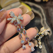 "Virentia" Green Bow Earrings width=100 