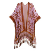 "Cyrene" Boho Wool Shawl width=100 
