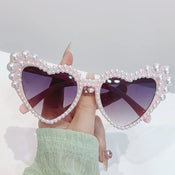 "Lallia" Pearl Heart Sunglasses width=100 