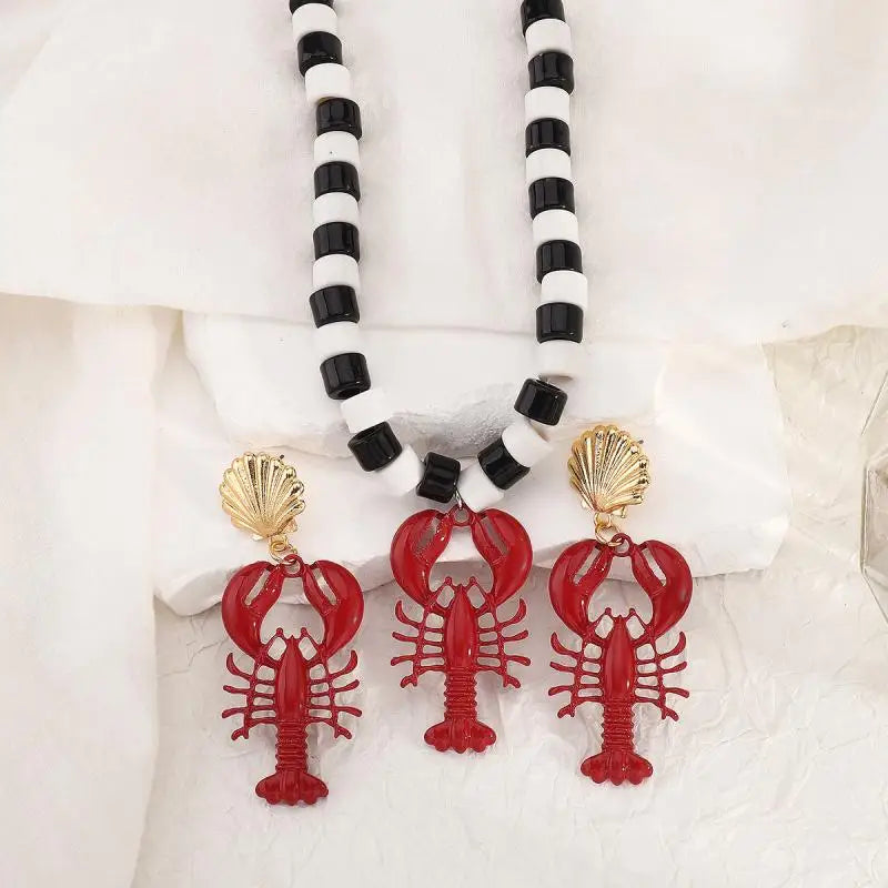 "Eustacia" Lobster Bead Necklace