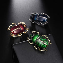 "Scaravella" Beetle Enamel Brooch