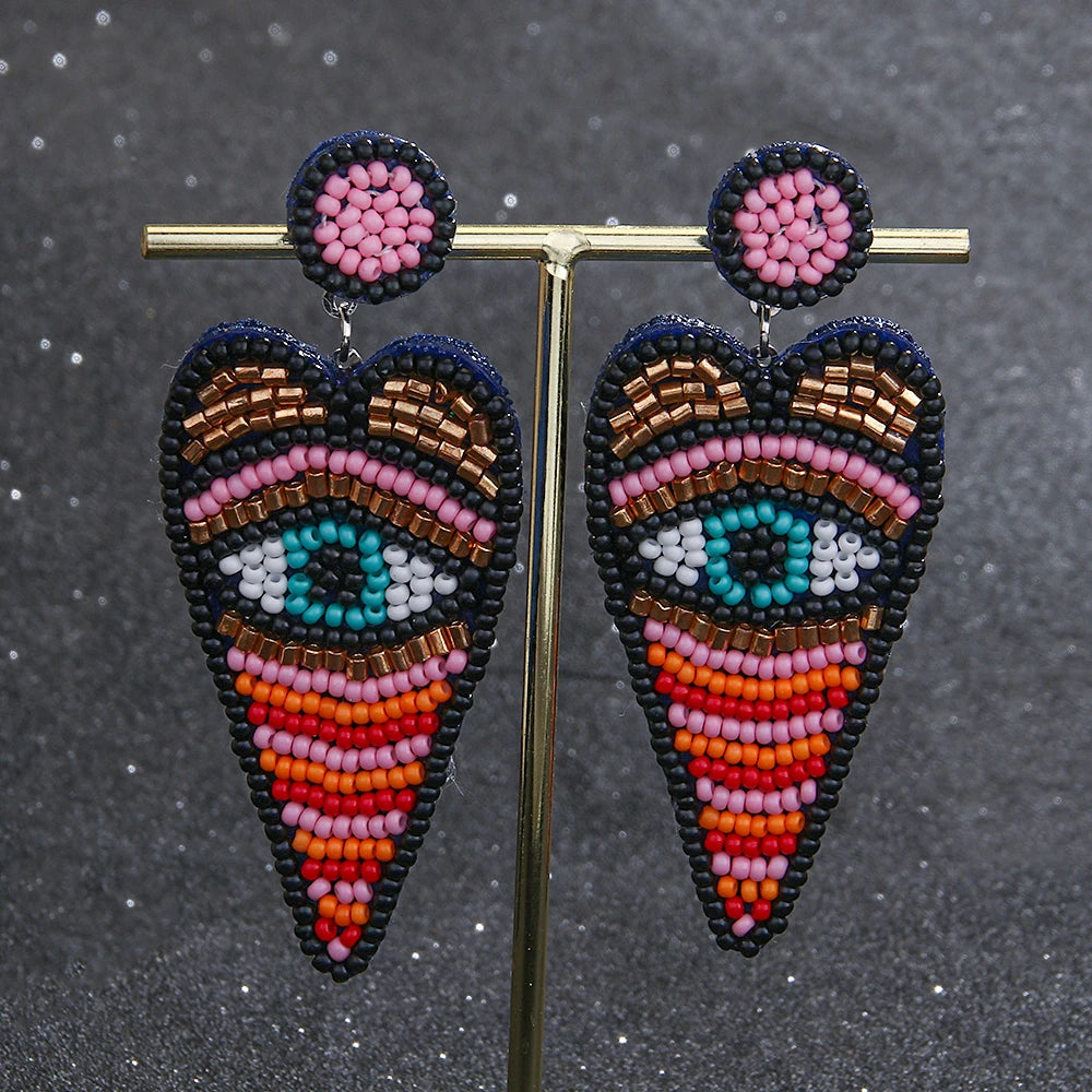 "Khensetra" Eye Heart Drop Earrings