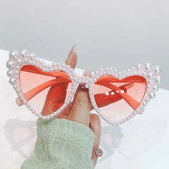 "Lallia" Pearl Heart Sunglasses