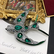 "Clarissa" Rhinestone Swallow Brooch width=100 