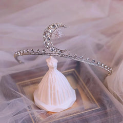 "Corinna" Rhinestone Moon Tiara Headband