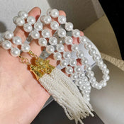 "Perloria" Pearl Tassel Necklace width=100 