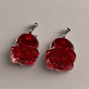 "Savrelle" Red Rose Earrings width=100 