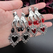 "Giselle" Heart Hands Earrings pick width=100 
