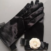 "Sabina" Camellia Satin Gloves width=100 