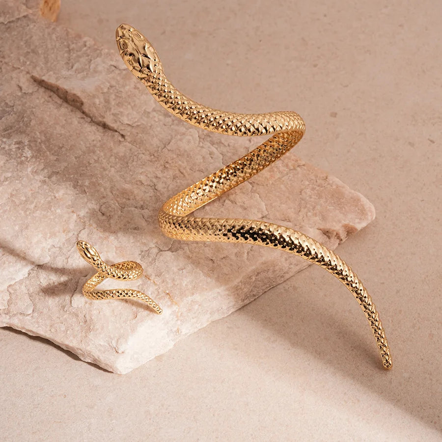 "Ethelaira" Snake Bracelet Ring Set