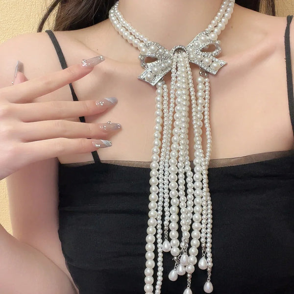 "Thalia" Butterfly Pearl Necklace