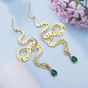 "Fortunata" Snake Drop Earrings width=100 
