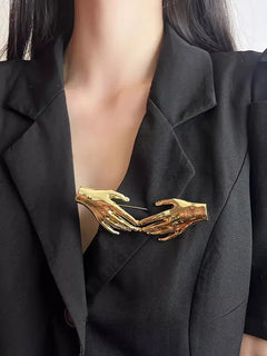 "Andriennea" Metal Hands Brooch