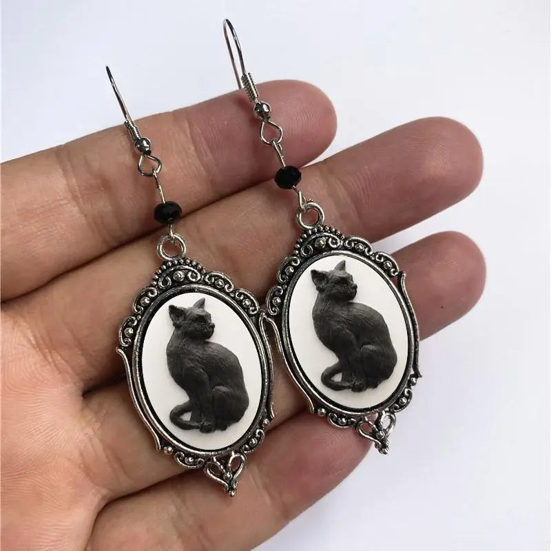 "Vesperine" Vampire Cameo Earrings