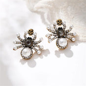 "Arachna" Spider Pearl Earrings width=100 