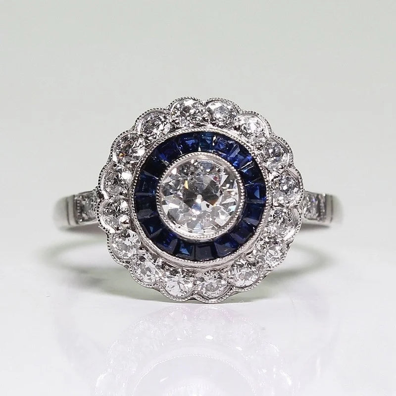 "Floriana" Rhinestone Flower Ring