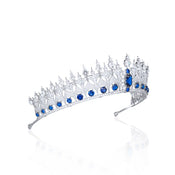 "Sapphira" Sapphire-Tone Bride Crown width=100 