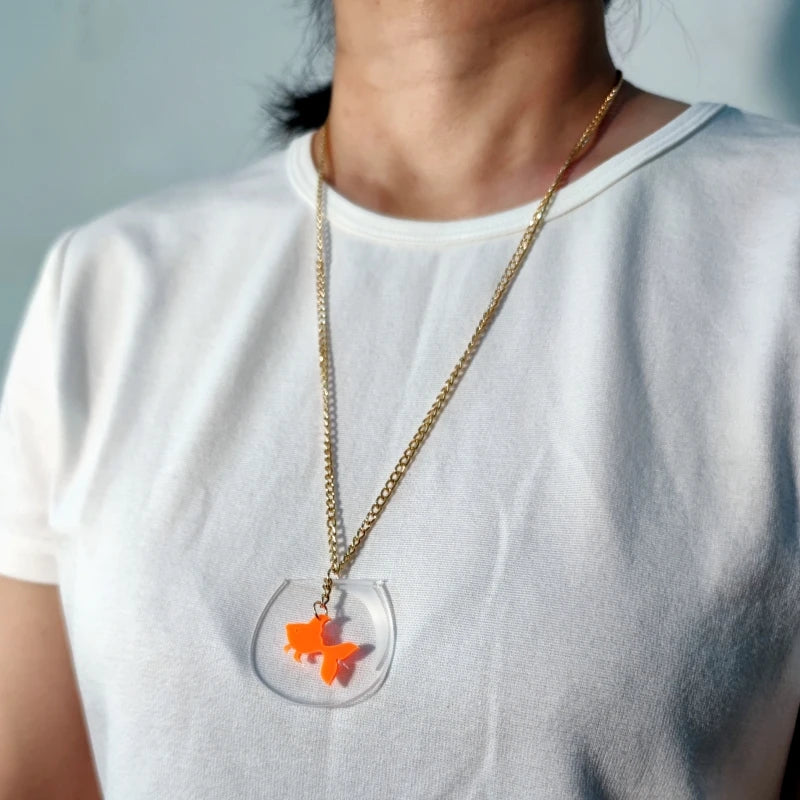 "Etheline" Goldfish Pendant Necklace
