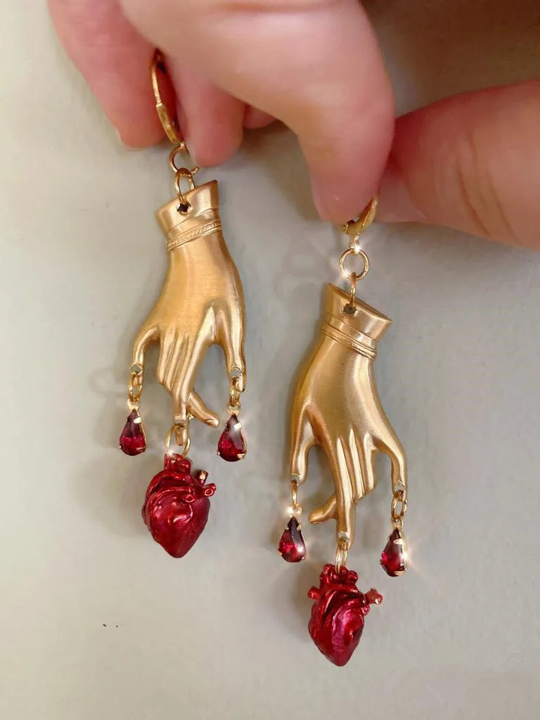 "Hemera" Gothic Heart Earrings