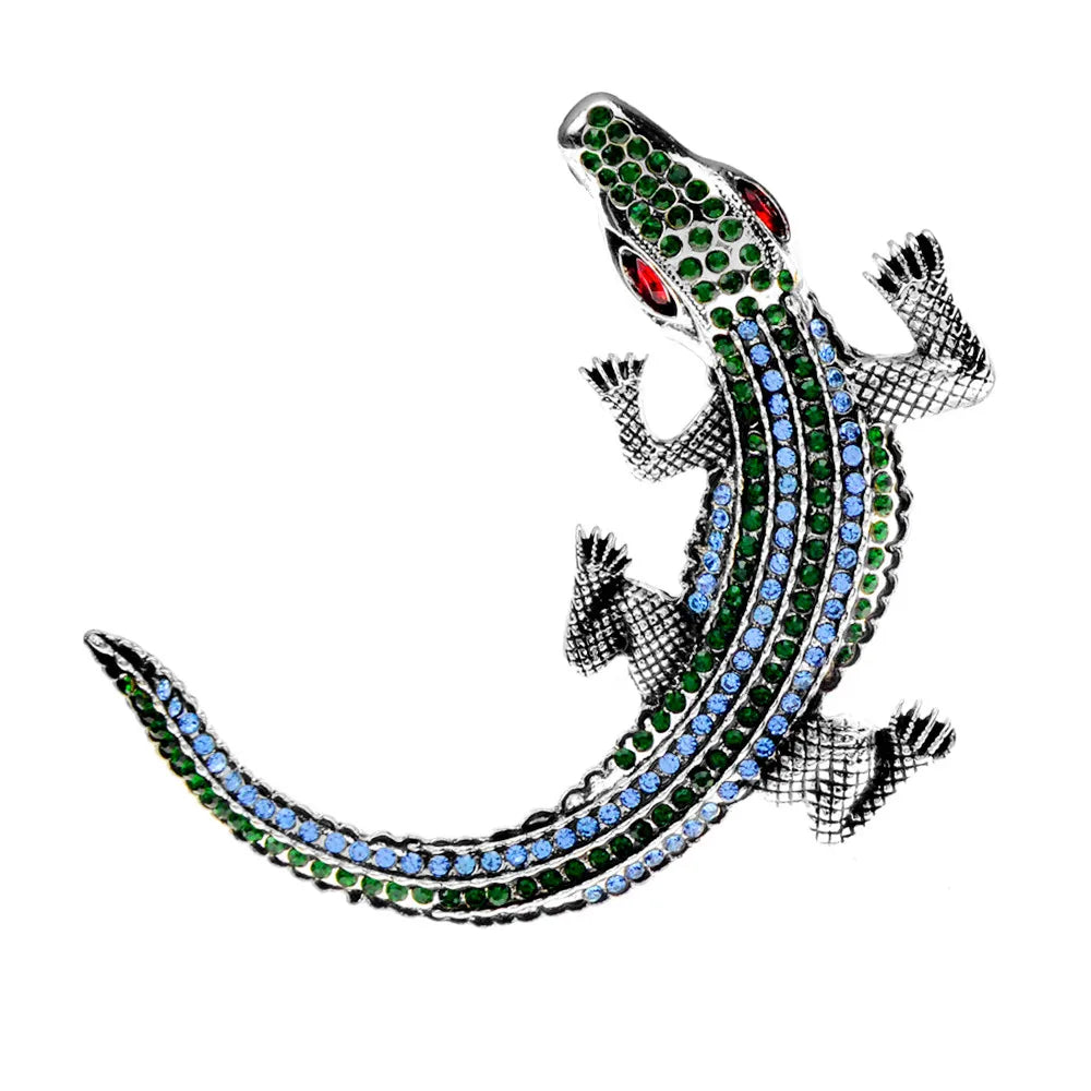 "Bellatrix" Rhinestone Gator Brooch