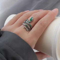 "Thessalos" Green Snake Ring